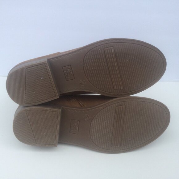 Time  & Tru Boots Sz 8.5 Womens Brown Ankle-high Memory Foam Zip Sides Excellent - Picture 12 of 13